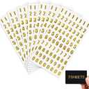 Aixoom 7 Sheets Gold Number Stickers Small Gold Glitter Number Sticker Self Adhesive for Graduation Cap Decoration Gift Scrapbooks Greeting Cards Arts Craft
