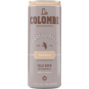La Colombe Vanilla Draft Latte with Oatmilk - 9 Fl. Oz. 4 Pack - 100% Arabica Brazilian Cold Brew Coffee with Nitrous-Infused Oatmilk, Dairy-Free Vegan Latte, 120mg Natural Caffeine (EXP 06/19/26)