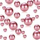 LAIDANLA 240Pcs Rose Gold Vase Filler Pearl Beads 8/14/20 mm Round Beads Centerpieces Vases for Vase Filling Decorations Wedding Centerpieces Party Table Decor