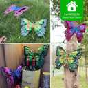 FUNWILDLIFE Metal Butterfly Wall Decor - 2 Pack 11.4" Outdoor Fence Wall Art Decor, Large Butterfly Wall Decor for Garden Yard Living Room Bedroom Patio Balcony