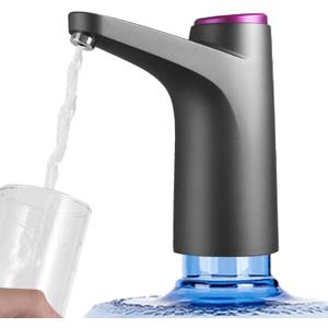 GOLDEN DEER Water Dispenser for 5 Gallon Bottle, Portable Water Cooler Dispenser, Universal Water Dispenser for 2.53 and 5 Gallon Bottles USB Charging Water Pump (Dark Gray)