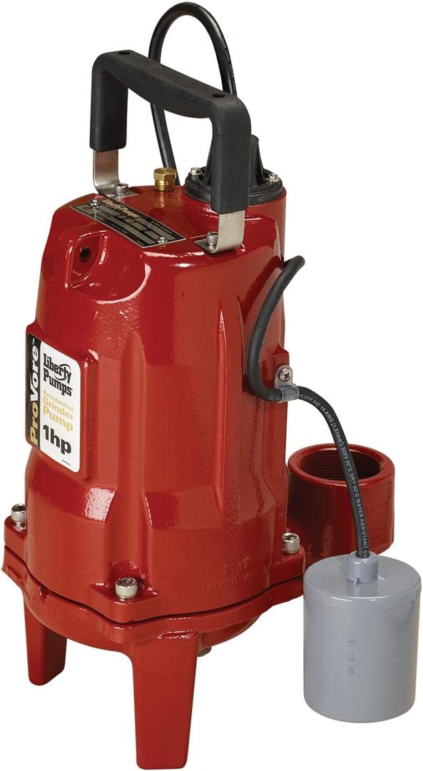 Liberty Pumps PRG101A ProVore PRG Series Automatic Residential Grinder Pump, 1 HP, 115-volt, Red, one-size
