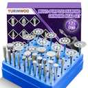 Diamond Grinding Bit Set for Dremel, Rotary Tool Grinding Cutting Wheel 1/8 Shank for Stone Glass Tile Jewelry Engraving Rock Etching Masonry Carving Metal Wood - 32Pc