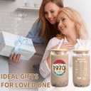 55th Birthday Gifts for Women - 1970 55th Birthday Decorations Gifts for Her Him Men 55 Year Old Bday Gift for Women Mom Wife Turning 55 Gift Glass Cup with Straw