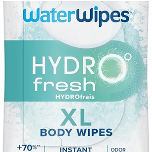 WaterWipes HydroFresh Refresh Wipes, Stay Clean & Refreshed, XL Body Cleaning Wipe, Instant Cleanliness, Odor & Sweat Removal, Ideal for Gym, Travel & Outdoor Use, 18 Count