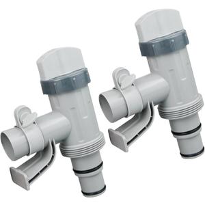 Pool Hose Adapter for Above Ground Swimming Pool, Pool Replacement Parts with Plunger Valve and Pool Pipe Holder Pool Pump Parts (2 pcs)