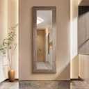 Syndra Farmhouse Full Length Mirror 61x22'', Rustic Floor Mirror, Large Dressing Mirror for Bedroom, Bathroom, Living Room, Vintage Solid Wood Frame, Wall Mounted or Leaning Against Wall Decor