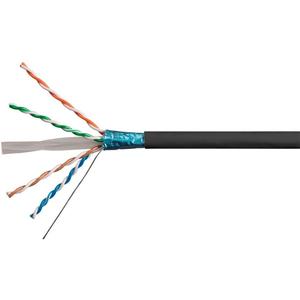 Monoprice Cat6A Ethernet Bulk Cable - Network Internet Cord - Solid, 550Mhz, FTP, CMR, Riser Rated, Pure Bare Copper Wire, 10G, 23AWG, No Logo, 1000ft, Black