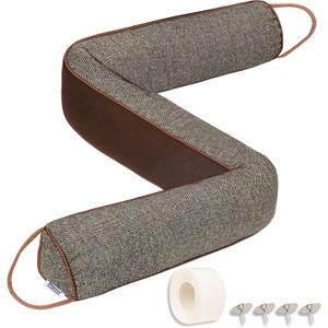 TORRAMI Under Door Draft Stoppers 30 Inch, Heavy Triangle Stop Draft Block Cold Air/Wind/Breeze Noise Blocker Door Sweeps Weather Stripping Bottom Seal Brown