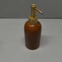 Natheeph 14OZ Ceramic Soap Dispenser Ceramic Soap Pump Dispenser Can Fill Liquid for Bathroom/Kitchen (Amber)