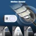 PLMMY Solar Lights Outdoor Waterproof, 6500K Solar Street Light Outdoor Dusk to Dawn, Flood Light with Motion Sensor and Remote Control, LED Security Light for Parking Lot, Yard-1 Pack