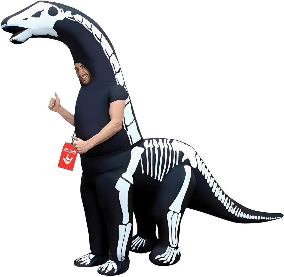Morphsuits Inflatable Dinosaur Skeleton Costume for Adults, Fun Inflatable Skeleton Outfit for Halloween Parties