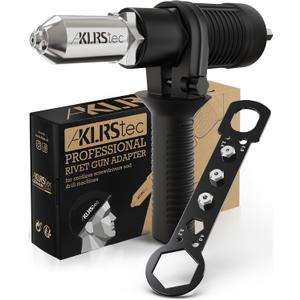 KLRStec Professional Rivet Gun Adapter - Rivet Attachment for Cordless Screwdrivers and Drills - Easy processing for Pop Rivets