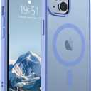 SUPFINE Magnetic for iPhone 15 Plus Case & iPhone 14 Plus Case(Compatible with MagSafe)(Military Grade Drop Protection) Slim Translucent Shockproof Phone Case, Blue Purple