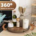 Acacia Wood 12" Lazy Susan Turntable Organizer for Table Top, Farmhouse Round Wooden Lazy Susan for Cabinet Kitchen Centerpieces Coffee Table, for Condiments Spices, Bathroom Vanity Tray Decor