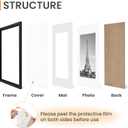 Upsimples 8.5x11 Picture Frame Set of 5, Display Pictures 6x8 with Mat or 8.5 by 11 Without, Wall Gallery Photo Frames, Black