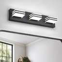 Black Vanity Lights 3 Light Bar Light for Bathroom 20 Inch Mirror Light Fixtures Black Bath Lamps above Mirror 18W Vanity Sconces Modern Bathroom Sink Lights Acrylic Wall Lighting for Restroom (Black-Not-Dimmable)