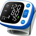 Oklar Blood Pressure Monitors for Home Use Rechargeable Wrist Digital BP Machine Cuff with LED Backlit Display, Voice Broadcast, 240 Memory Storage for 2 Users with Carrying Case, Blue