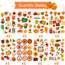 2 x Fall Stickers - 40 Sheets Maple Leaf & Autumn Stickers for Kids, Thanksgiving Party Supplies