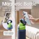 Insulated Magnetic Water Bottle - Reusable Stainless Steel Bottle with MagSafe Compatible Phone Holder -Keeps Cold for 24 Hours - Perfect for Gym, Sports, and Travel- Navy Blue 32oz