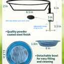 Bird Bath Outdoor Metal Birdbath Deck Mounted, Bird Baths with Adjustable Sturdy Metal Clamp for Deck Railing Balcony Yard Garden Decoration