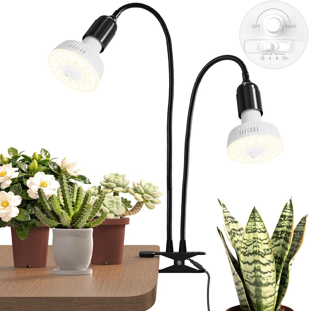 Barrina OG11A2 Clip On Grow Light for Indoor Plants, 4000K 22W(2 x 11W)