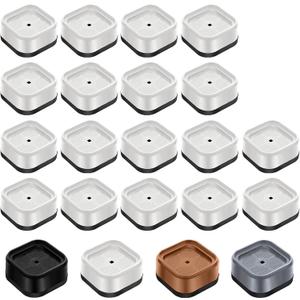 shouwuhho 18 Pack Furniture Risers Adjustable Bed Risers Heavy Duty Lifts Height 1", Square Stackable Bed Risers 1, 2 or 3 Inch for Desk Leg Table Couch Sofa Chair Bed Frame Legs Dorm, White