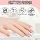 Silicon Practice Hand for Acrylic Nails, Realistic Fake Hand with Stand, 40 Nail Tips and 48 Adhesive Tabs, Reusable & Flexible Mannequin Training Model for Manicure & Nail Art Practice