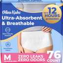Adult Incontinence & Postpartum Bladder Leak Underwear for Women, Ultra Absorbent Breathable Women's Daily Use Pull-On Panties, Leak-Proof Comfortable Fit, Maximum Absorbency, Medium Size, 76 Count