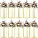 23.6inch 10 pcs Column Vases Gold Centerpieces for Table Metal Flower Stand Gold Wedding Centerpieces for Tables Party Floral Stands for Flowers
