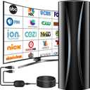 5000+ Miles Indoor TV Antenna,2026 Strongest Digital Antenna for Smart TV and Old TVs, 360 Reception HD Antenna for Local Channels with Amplifier Signal Booster Support 4K 8K 1080p-40ft Coaxial Cable