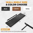 24"x6.8"x1.6" Slanted Floating Wall Shelves 2-Pack - Rustic Black Finish, Heavy-Duty Solid Wood Design with Hidden Brackets - Perfect for Living Room, Kitchen, Bathroom, or Office, 24"-set of 2