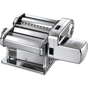 MARCATO Made in Italy Atlasmotor 110V Electric Pasta Machine, Chrome Steel. Set includes Atlas 150, handcrank, clamp, Pastadrive motor, and instruction manual (21 x 34 x 18 cm)