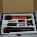 Wireless Microphones, UHF Metal Dual Handheld Cordless Dynamic Mic System with Rechargeable Receiver,1/4 "Output with 1/8" Output,for Karaoke Singing, Wedding, DJ, Party, Speech, Church,240ft