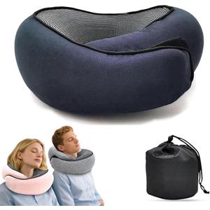 Travel Neck Pillows for Airplanes 2026 New Travel Pillow Neck Travel Pillow Memory Foam Airplane Pillow for Offices and Cars(Dark Blue)