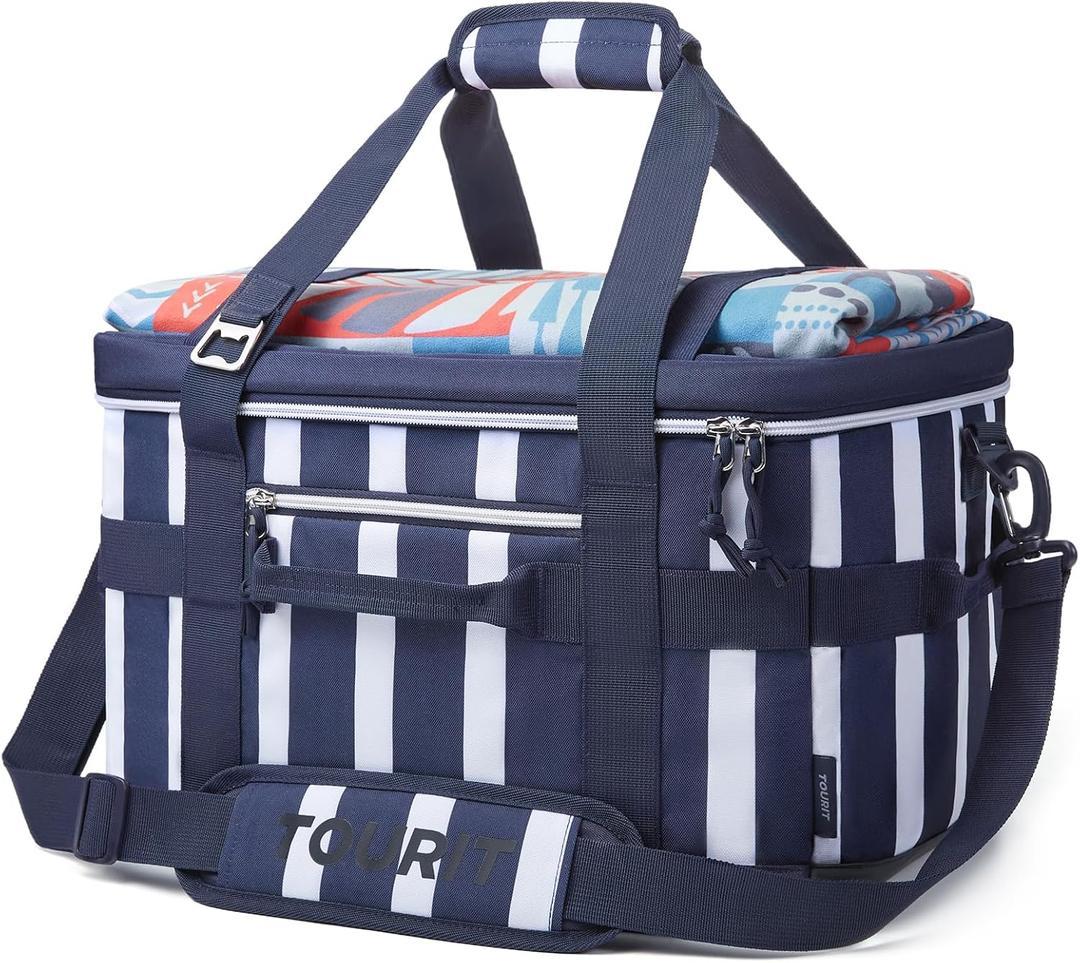 TOURIT Soft Sided Cooler Bag Insulated 30/48/60 Cans, Large Collapsible & Leakproof Ice Chest for Picnic, Beach, Camping, Travel
