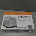 RAMJOY Toaster 2 Slice, Extra Wide Slot Toaster for Bagels, Bread, Waffles, 7 Shade Settings, 4 Main Functions, Removable Crumb Tray, 900 Watts Toasters, Brushed Stainless Steel