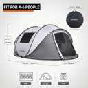 EchoSmile Pop Up Camping Tent, 4 Person Easy Setup Tent, Water Resistant Dome, Portable with Carry Bag