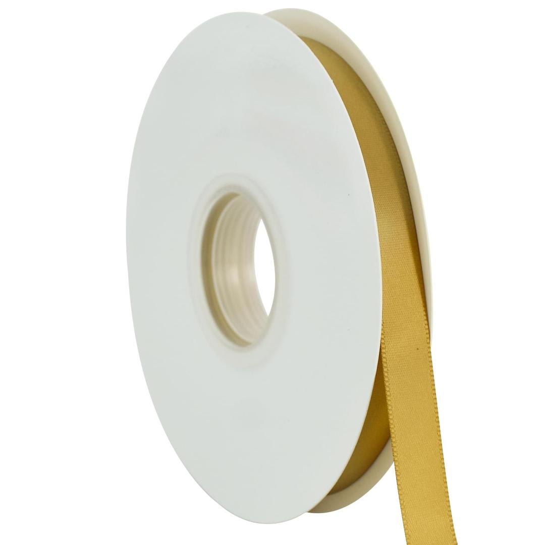 3 x TONIFUL 2 Inch x 50yd Gold Satin Ribbon Wide Solid Fabric Ribbon for Gift Wrapping, Floral Bouquets, Bows and Craft Making, Christmas Valentines Birthday Wedding and Party Decoration