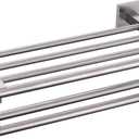 KOKOSIRI Towel Shelf with Double Towel Bars 16 Inches Bathroom Towel Rack Towel Holder Wall Mounted Stainless Steel, Brushed Nickel, B6005BR-L16