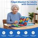 Fidget Blanket for Adults with Dementia, Alzheimer's Sensory Activities for Seniors, Autistic Children Fidget Toys & Toddler Busy Board, Gifts for People with Dementia
