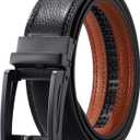 2 x AWAYTR Ratchet Dress Belt for Men - Adjustable Comfort Click Belts for Jeans with Slide Buckle
