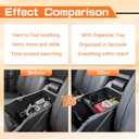 Center Console Organizer Compatible with 2026 Jeep Cherokee Accessories, Armrest Storage Tray Insert with Divider Shelf & USB Hole, ABS Console Organizer with Rubber (Not Fit Grand Cherokee)