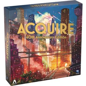 Renegade Game Studios: Acquire 60th Anniversary Edition - Deluxe Components, Finance Game of Speculation & Strategy, Ages 12+, 2-6 Players, 90 Min