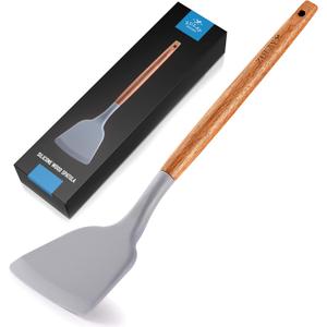 Wooden-Handled Silicone Spatula by Zulay Kitchen (12.5 Inches)