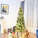 7.5ft Pre-Lit Hinged Pencil Christmas Tree 350 White Lights