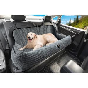 Dog Car Seat for Medium/Large Dogs Under 100 Lbs,Multi-Functional Dog Car Bed Washable Pet Travel Safety with Thick Cushion, Soft Safe Removable,for All Cars Back SeatGrey