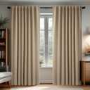 Deconovo Blackout Curtains, Thermal Insulated, W70 x L84 2 Panels, Back Tab, Machine Washable, Room-Darkening Drapes for Bedroom/Living Room, Khaki
