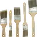 Pro Grade, Paint Brushes, 5-Piece, Paint Brush Set: Flat & Angle Brushes for Latex and Oil Paints, Stains, Interior & Exterior Home Improvement
