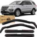 Nilight in Channel Window Deflectors for Ford Explorer 2011 2012 2013 2014 2015 2016 2017 2018 2019 Vent Window Visors,Rain Guards-4PCS